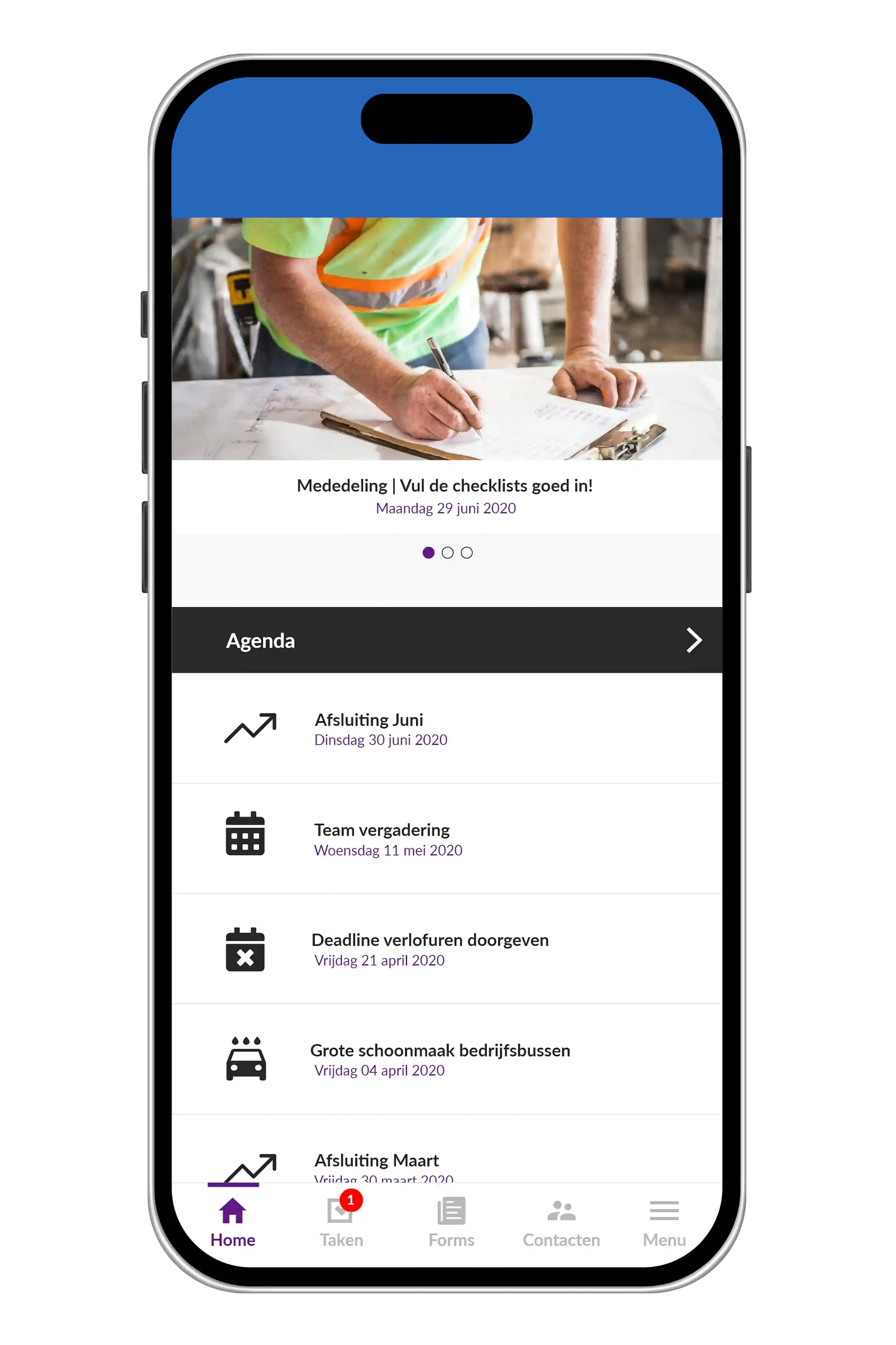 Smartphone with example app.