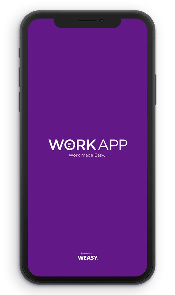 Startscherm van de Workapp